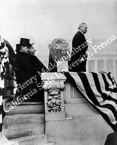 David R. Francis on rostrum — Calisphere