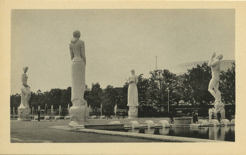 Sculpture at the World's Fair of 1940, New York - "Four Freedoms," by Leo Friedlander, Constitution Mall