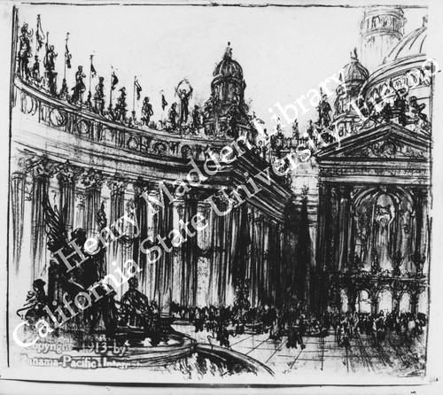 Artists drawing of Court of the Universe