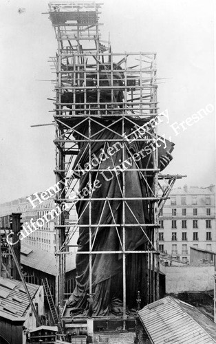 Statue of Liberty in scaffolding