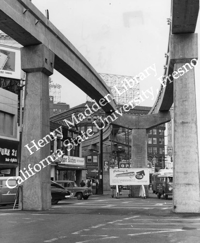 Monorail tracks downtown Seattle