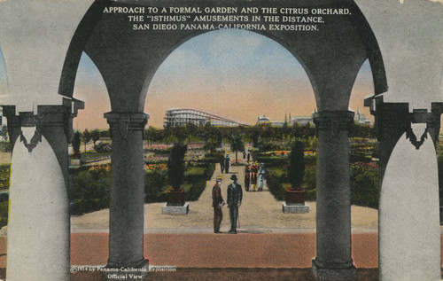 Approach to a Formal Garden and the Citrus Orchard. The "Isthmus" Amusements in the Distance