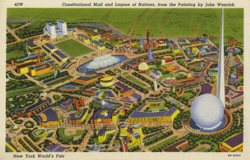 Constitutional Mall and Lagoon of Nations, from the Painting by John Wenrich, New York World's Fair