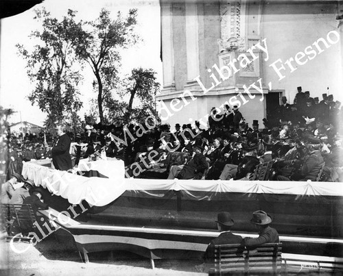 President McKinley speaking to the crowd