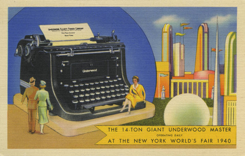 The 14-Ton Giant Underwood Master operating daily at the New York World's Fair 1939