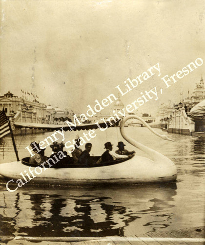 Swan Boat on lagoon