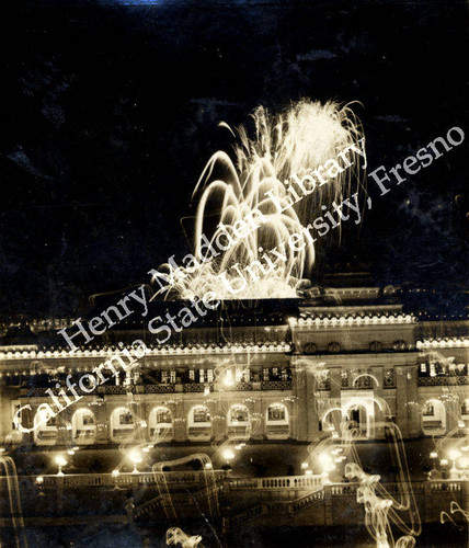 Machinery and Electricity Building at night