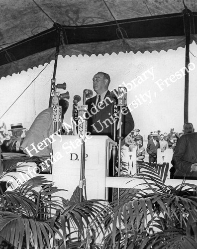 Robert Moses at press conference