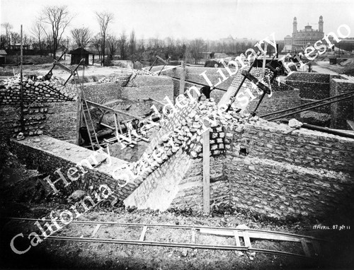 Foundations of Eiffel Tower under construction