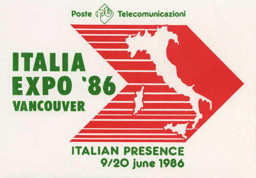 Italia Expo '86 Vancouver - Italian Presence, 9/20 June 1986, Poste Telecomunicazioni