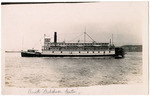 [Steamboat sailing in San Francisco Bay near the Golden Gate]