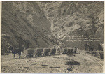 Hauling quicksilver ore from mine to furnace, N.I.Q.M. Co., Idria, Cal.