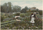 Paul de Longpre and daughter in his garden at Hollywood, Cal.