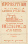 Opposition to Sacramento Landing at Benicia...Chrysopolis...