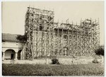 Scaffolding about Mission facade after Earthquake 1925