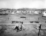 [Refugee camp, Fort Mason. Soldiers quarters, foreground]