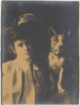 [Young woman and dog]