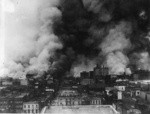 [View of city burning from east slope Nob Hill looking toward Wholesale District]