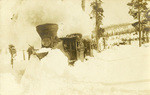 [Locomotive in the snow, Sierra County]