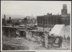 [Makeshift refugee shelters. California Electrical Works in background, right. From Rincon Hill]