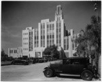 [Exterior rear view from parking lot Bullock's Wilshire building.]