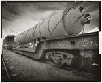 [Steel tank for Edwards Air Base, on Santa Fe R. car, Barstow]