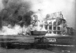 [Wellman, Peck & Co. building on fire. East St. north of Ferry Building]