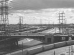 [Freeway and First Street bridges from railroad yard]