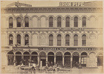 Richards & Snow, (successors to Barker & Snow), importers and jobbers of iron pipe and plumbers' stock, view of entrance to W. Davis' saddlery store and Richards & Snow's hardware store, 406 to 410 Market Street (2 views)