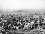 [Cityscape from Fairmont Hotel on Nob Hill, looking east toward Chinatown, Ferry Building and Yerba Buena Island. Foreground pictures Stockton St. between Sacramento and California Sts.]