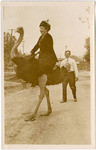 [Woman on ostrich]