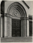 [Exterior front entrance detail First Methodist Episcopal Church, Anapamu & Garden, Santa Barbara]