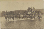 [Stagecoach crossing river]