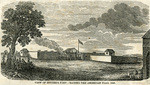 View of Sutter's Fort - raising the American Flag, 1845