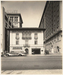 [Exterior full front view building and garage Pacific Mutual Life 6th and Olive, Los Angeles]