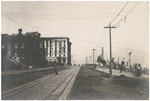 On Nob Hill, Flood Mansion & Fairmont Hotel on left, tall chimneys of Hopkins Art Institute on right