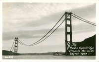 The Golden Gate Bridge presents the world's longest span, 834