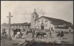 The Mission of Santa Clara in 1849, from a painting by Mr. Andrew P. Hill.