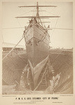 P.M.S.S. Co's. Steamer "City of Peking" in the California dry dock at Hunters' Point