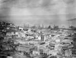 [Cityscape looking northeast over Chinatown and Wholesale District. Telegraph Hill, left]