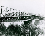 [First vehicular bridge across the Sacramento River, looking toward the capital city]