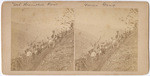 [Construction of Mt. Hamilton Road, men digging with shovels on steep hillside]