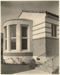 [Exterior front corner views Washington Irving Branch Los Angeles Public Library] (2 views)