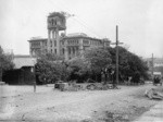 [Hall of Justice. Cottages from refugee camp at Portsmouth Square, center]