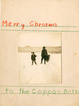 Merry Christmas to the Coppas both : Maynard Dixon and son Daniel, age six. Taos, New Mexico, Christmas, 1931