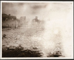 [Smouldering ruins near Washington St. (left). Hall of Justice in distance, center]