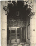 [Exterior front entrance detail view California Petroleum Corp. Building, 929 South Broadway, Los Angeles]