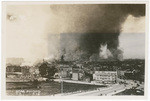 [View of fire in distance, looking northeast from near Market and Buchanan Sts.]