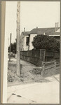 [View of side yard and lattice fence at San Francisco house]