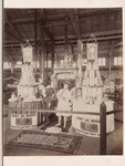 View of the exhibit of Faultless Pepsin Chips Chewing Gum at Mechanic's Institute Fair, 1895, Naph. B. Greensfelder & Co., Pacific Coast agents